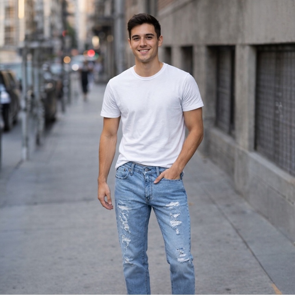 Levi’s 511 Men's Light Blue Distressed Ripped Jeans 30x30